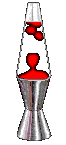 A red lava lamp